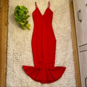 Fashion Nova NWOT Red Mermaid Dress ✨ Size: XS